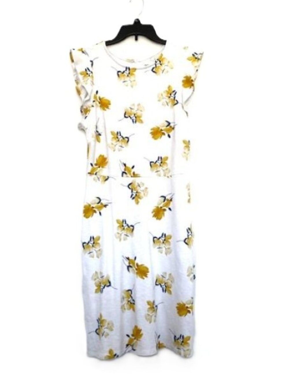 Dip White Floral Dress with Butterfly Cap Sleeves
